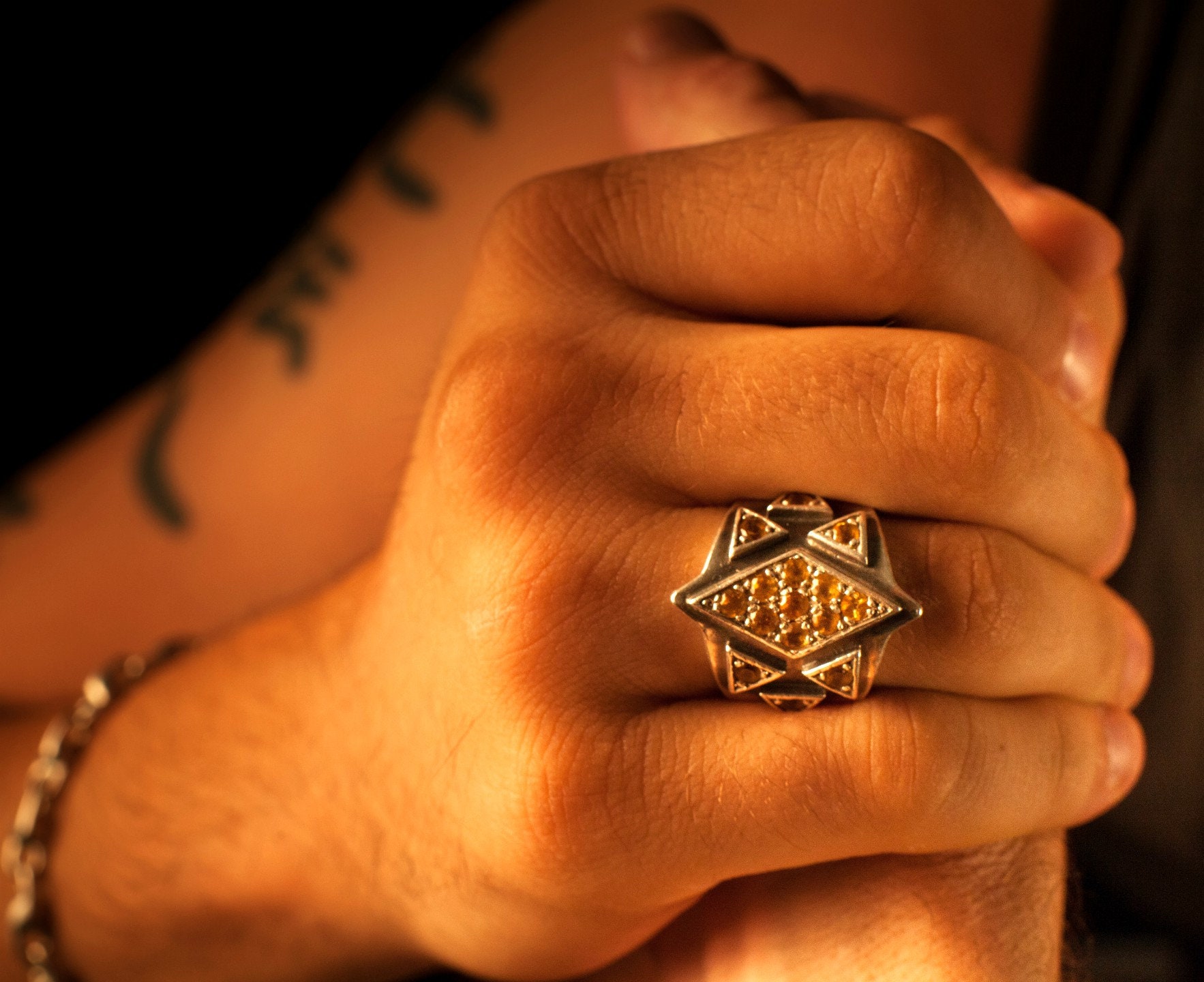 Men's Rings Men Silver Ring Wide Men Ring. Citrine Ring Etsy Israel