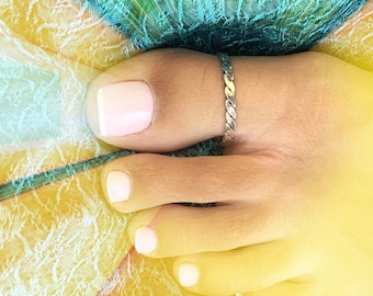 Anillo del dedo gordo del pie, anillos ajustables del dedo del pie de plata esterlina, anillo del dedo del pie de plata, anillo del dedo del pie Boho, joyería de pie, joyería Boho, joyería de playa de verano