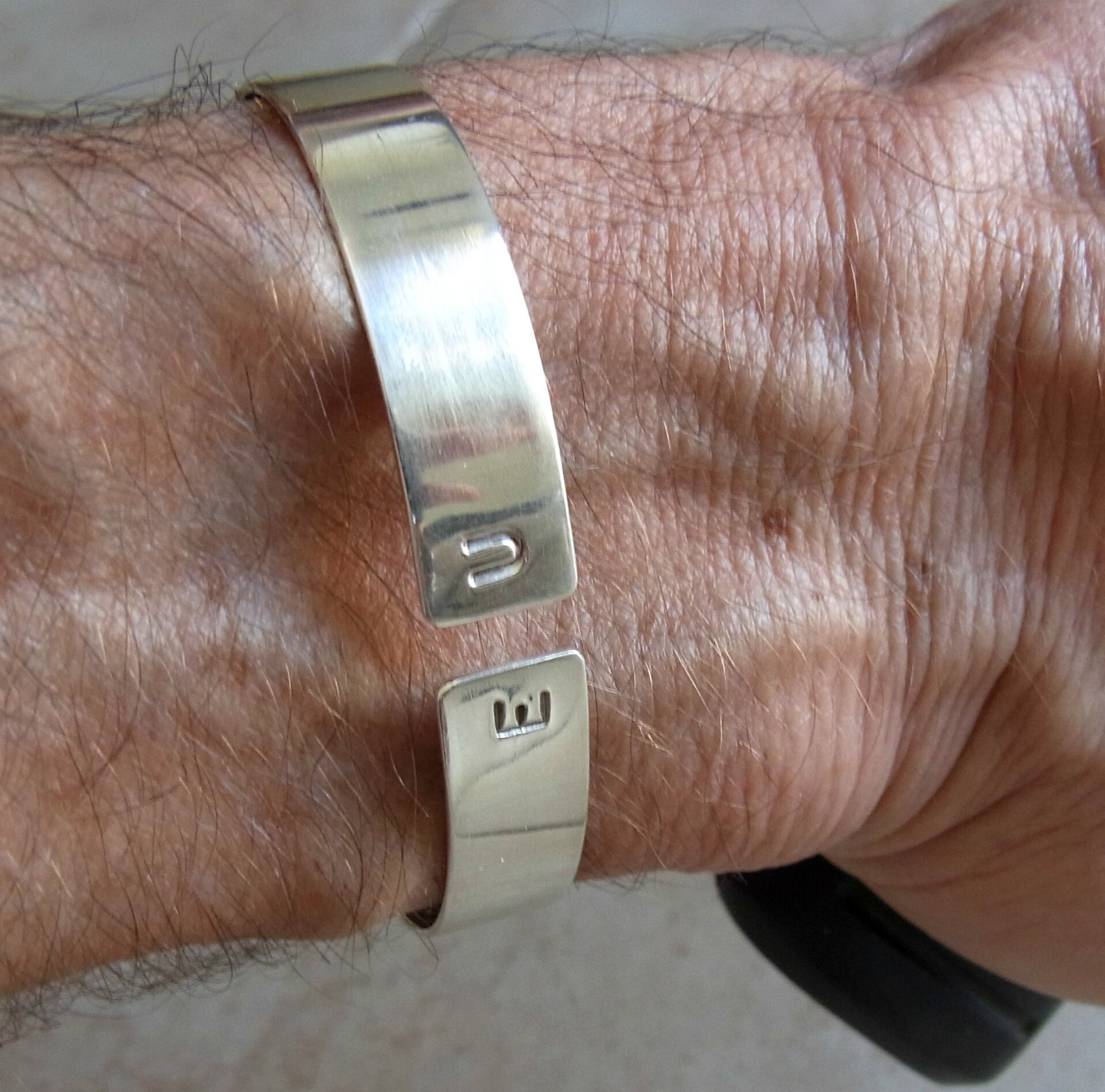 Mens Cuff Bracelet Personalized Custom Initials Bracelet Etsy UK