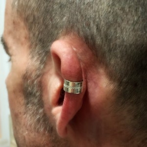 Ear Cuff, Men's ear cuff, Non Pierce Ear Cuff, Silver Ear Cuff 925, Single Cartilage Ear Cuff Earring, Silver ear wrap, Men's earring