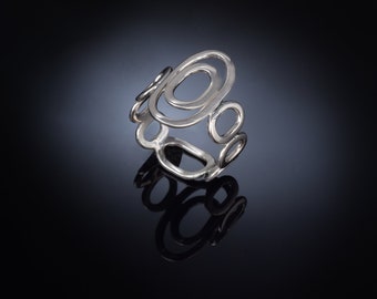 Women's silver ring, Open ring, Circle ring, Statement ring, Dainty ring, Minimalist ring, Geometric ring, bohemian rings boho hippie rings