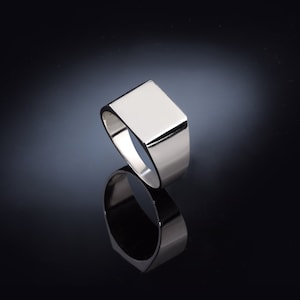 Hombres 925 plata esterlina anillo de sello clásico, anillo de señalización para hombres, anillo de sello cuadrado, regalo de joyería de hombres, anillo cuadrado, anillo de hombres meñique, anillo masculino