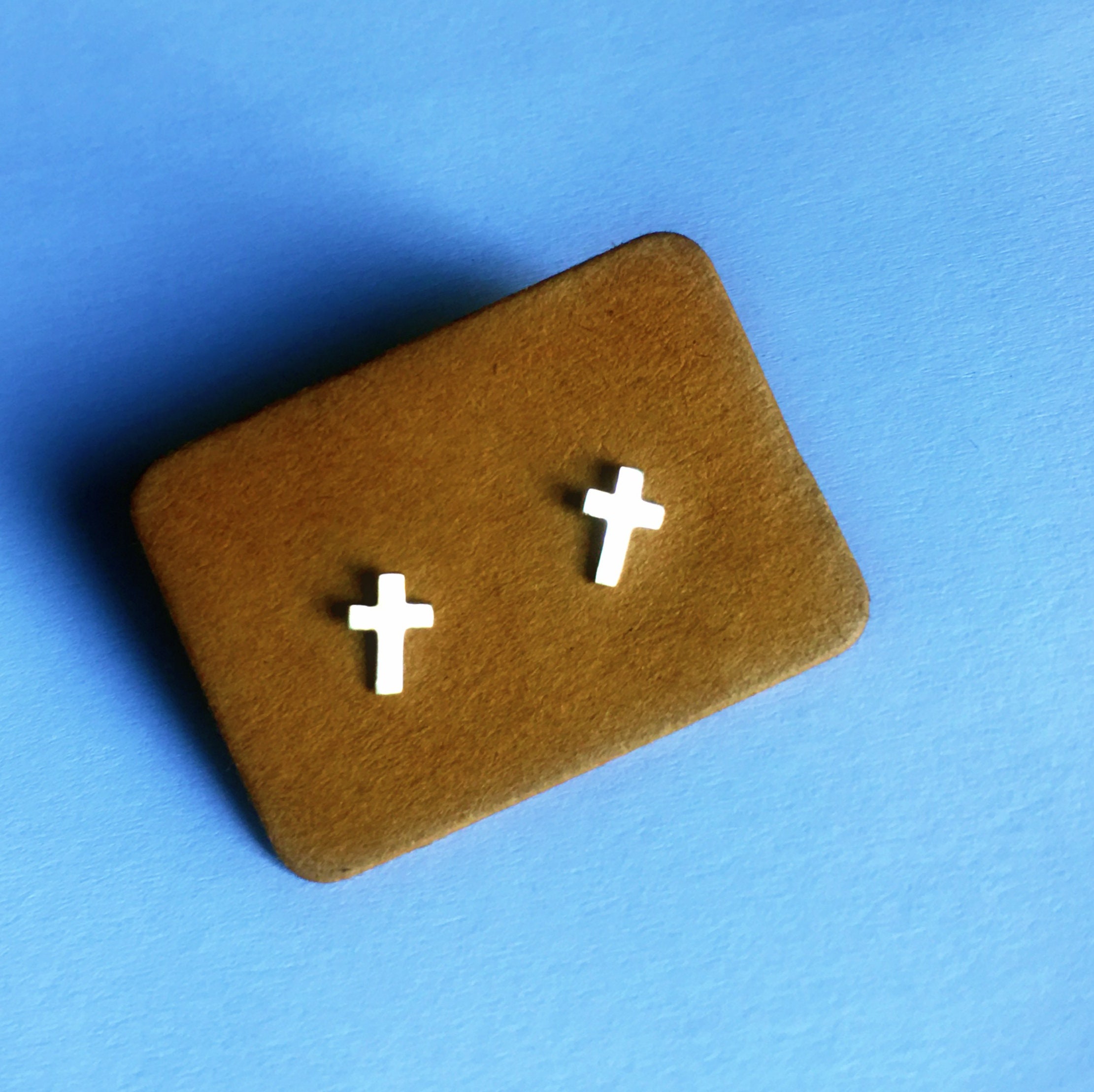 Earrings Small Cross Stud Waterproof