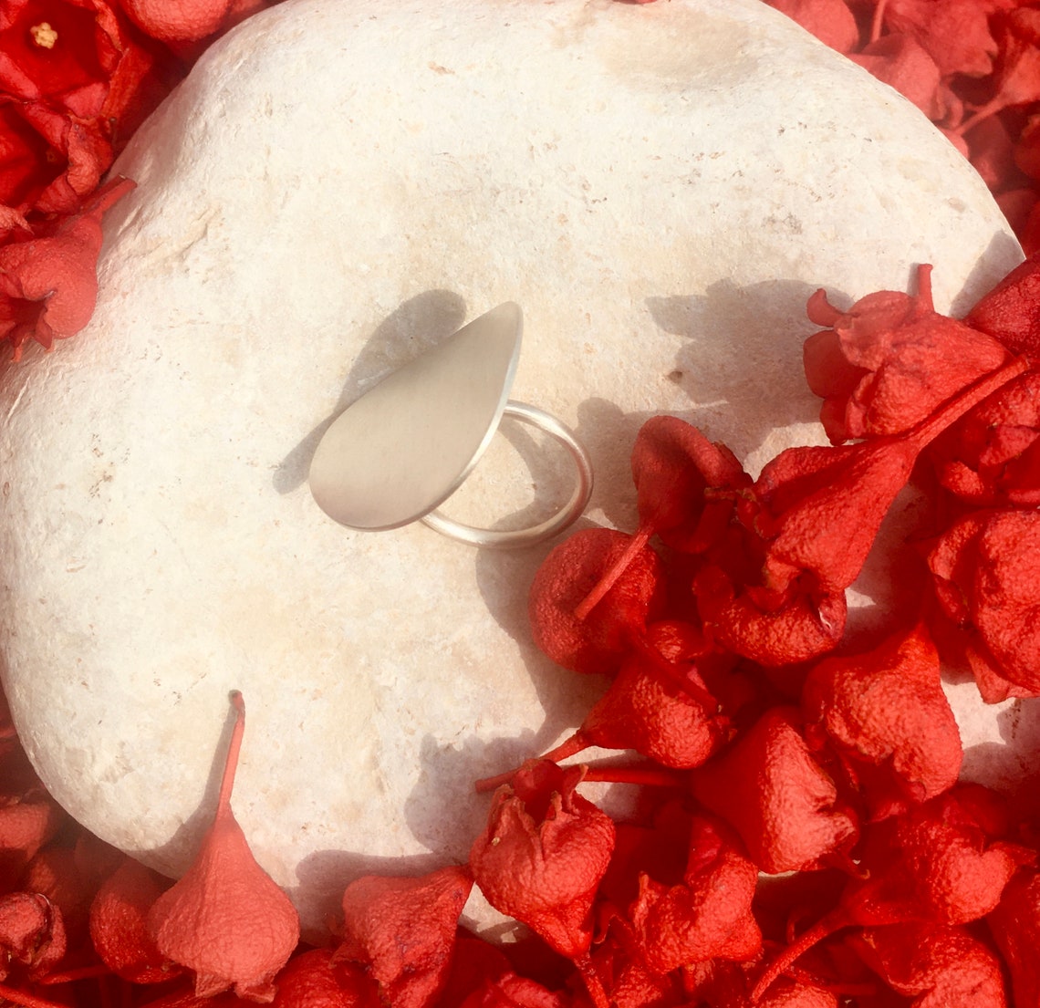 Statement Silver Ring Large Round Ring Circle Sterling Etsy