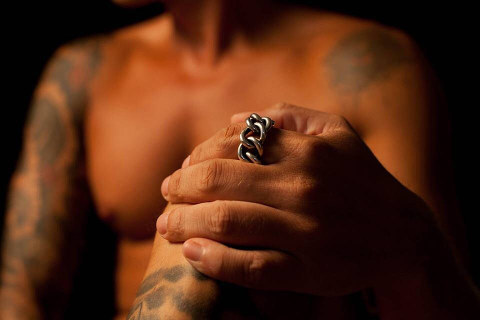 Male Heavy Rings Men's Jewelry, Heavy Metal Ring, Chunky Chain Ring, Bikers Ring, 925 ...