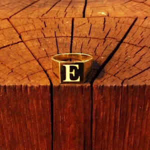 Anillo de sello, joyería personalizada para los hombres, anillo de la letra, anillo de la señal del padre, regalo del marido, joyería de los hombres, anillo para él, anillo del sello