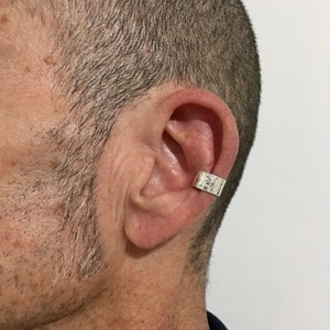Wide Sterling Silver Ear Cuff 925, Hammered Ear Cuff, Ear Cuff, Non Pierced Ear Cuff, Single Cartilage Ear Cuff, Silver ear wrap