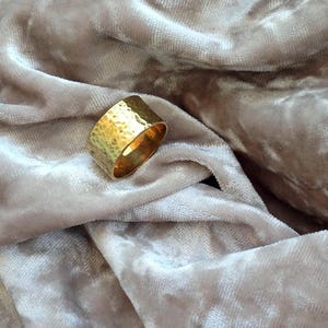 Wide wedding band, Gold wedding band, Band ring, Gold band, 14 karat wedding band, Bridal ring, Wide gold ring, Hammered Wedding Ring