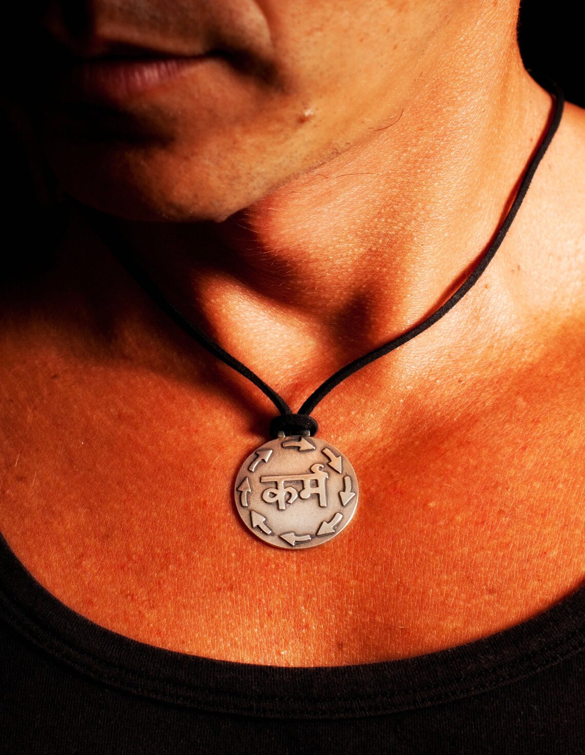 Karma Necklace Pendant Necklace Yoga Necklace Buddhist Etsy