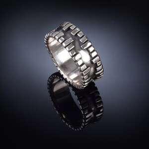 Mens sterling silver 925 rings band male weeding unique bold oxidized rings bikers statement solid wide silver rings 9 mm for man