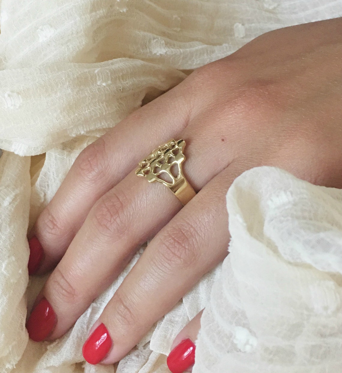 Gold Ring Women Unique gold ring women Gold filigree ring Etsy