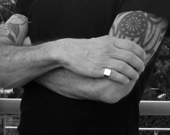 Man pinky ring, 925 SILVER RING, Signet ring, Mens signet ring, Ring for men, Male ring, Square silver ring, Silver ring, classic mens ring