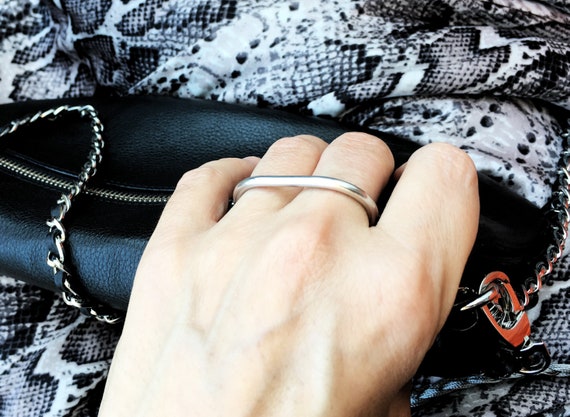 Buy | Oxidised Silver-Plated Dual-Finger Statement Adjustable Ring -Eepleberry