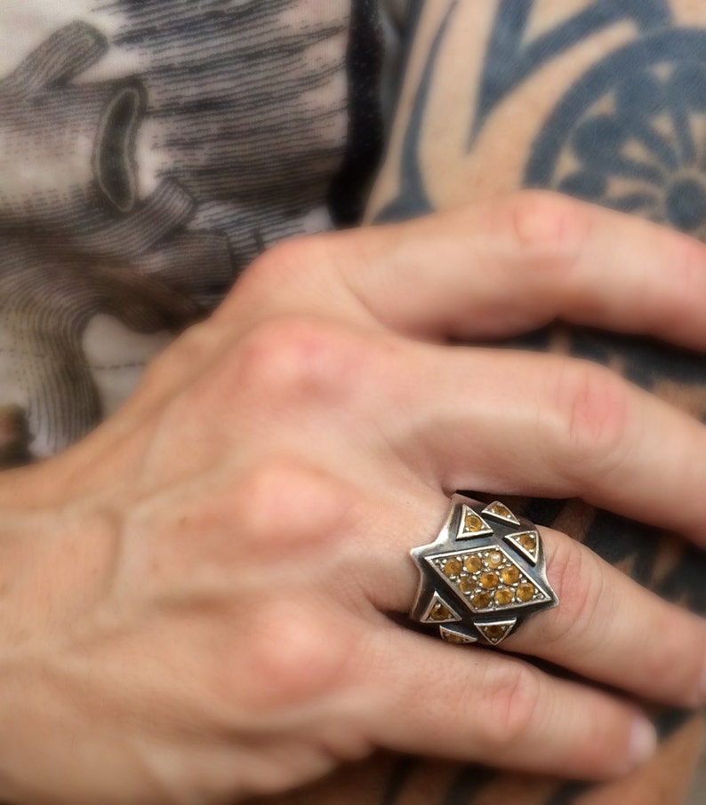 Big Ring for Men Men Silver Ring. Silver Men Ring With | Etsy