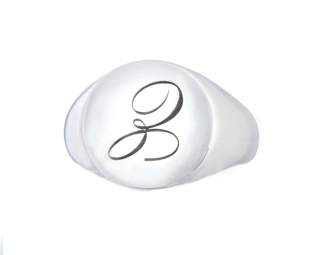 Custom Letter Signet, Round Signet Ring, Signet Ring, Personalized ...