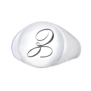 Firma de carta personalizada, anillo de señalización redonda, anillo de sello, anillo de sello personalizado, anillo inicial, anillo de señalización de plata, joyería personalizada
