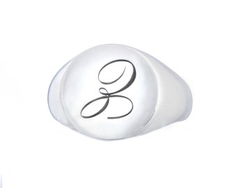 Custom Letter Signet, Round Signet Ring, Signet Ring, Personalized Signet Ring, Initial Ring, Silver Signet Ring, Personalized Jewelry