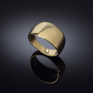 Gold wedding ring, Gold Ring, Yellow gold wedding band ring, Wide  solid gold ring, Gold plated band ring, 14k yellow gold wide wedding ring