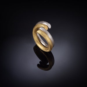 Gold and Silver Ring Mixed Metals Stacking Rings Set Stacking Ring Set Minimalist Rings Mixed Metal Rings Set Stackable Rings Set Of Rings