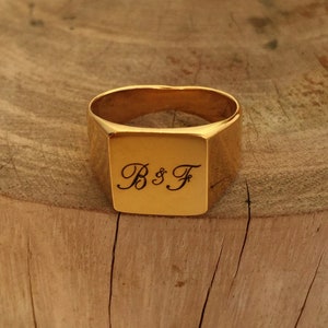 Men signet ring, Personalize Ring, Initial Ring, Engraved Ring, Signet ring, Anniversary Gift, Boyfriend Gift, Husband gift, Girlfriend gift