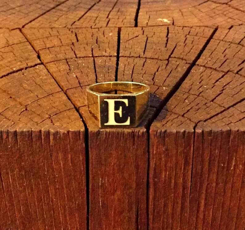 Engraved Ring Personalized Jewelry for Men Letter Etsy