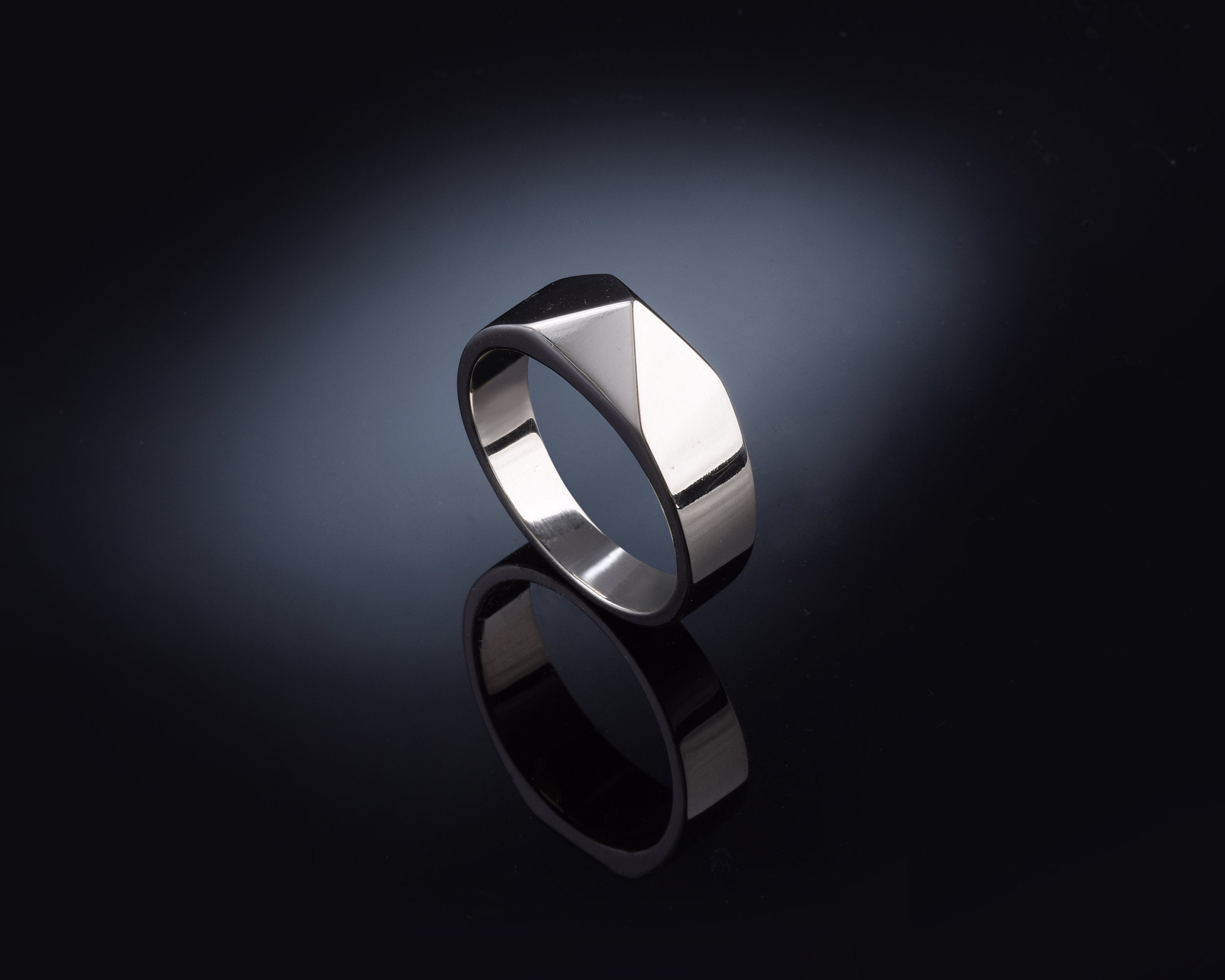 Silver Geometric Ring, Spike Ring, Triangle Ring, Solid
