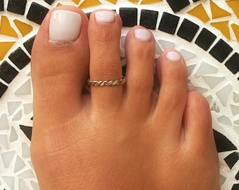 Toe Ring, Adjustable Toe Ring, Adjustable Ring, Silver Toe Ring, Braided  Toe Ring, Body Jewelry, Foot Ring, Boho ring, Beach jewelry