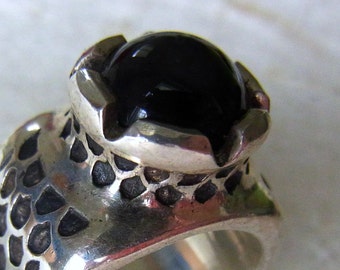 Stone ring for men, Male ring, Ring with onyx, Men statement ring, Man silver ring with stone. Big silver ring for men, Black stone ring