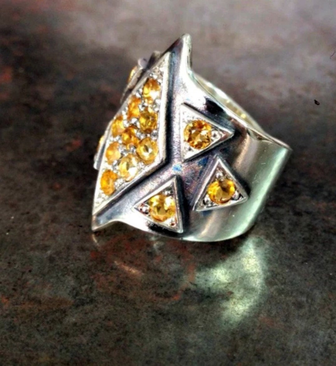 Big Ring for Men, Men Silver Ring. Silver Men Ring With Stones. Special ...