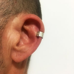 Ear Cuff, Non Pierce Ear Cuff, Wide Sterling Silver Ear Cuff 925, Single Cartilage Ear Cuff Earring, Men ear cuff, Sterling silver ear wrap