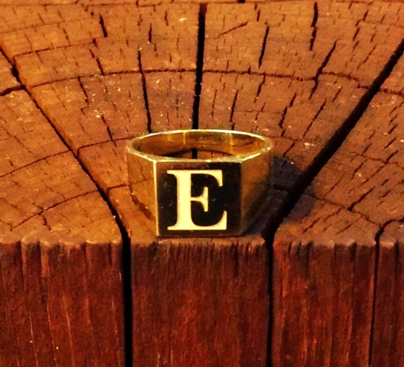 Engraved Ring Personalized Jewelry for Men Letter Etsy