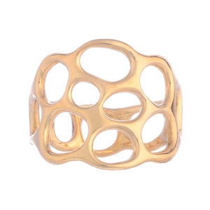 Geometric circles Statement ring, Wide gold ring, 14 karat gold plated ring, Thumb ring, Open gold ring, Modern urban ring, Circles ring