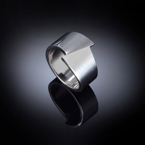 Unique ring for man, Mens modern statement ring, 925 solid sterling silver band ring for men, Wide ring for man, Male ring, Men big ring
