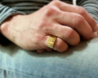 Herrsignetring, Personliga smycken för män, Brevring, Signetring för pappa, Gåva till make, Herrsmycken, Ring till honom, Signetring