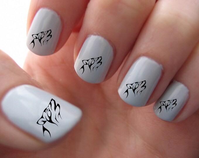 Tribal Wolf Nail Art Water Slide Transfers Manicure Nail Etsy