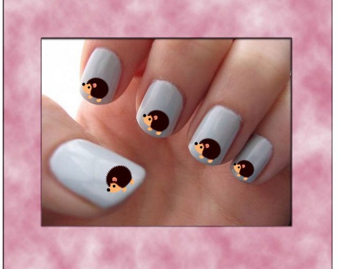 Hedgehogs Nail Art Water Slide Transfers Toenails Cute Animal Etsy
