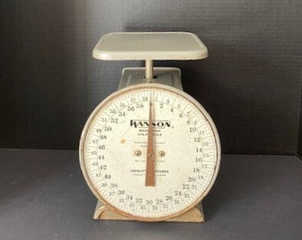 Vintage Scale, Vintage Hanson Scale, Movie Props, Utility Scale,Metal Scale, Vintage Metal Scale, Tabletop Scale, Vintage Tabletop Scale