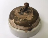 Antique Light Switch, Electric Light Switch, On Off Switch, Brass And Porcelain Light Switch, Toggle Light Switch, Wall Light Switch, Switch