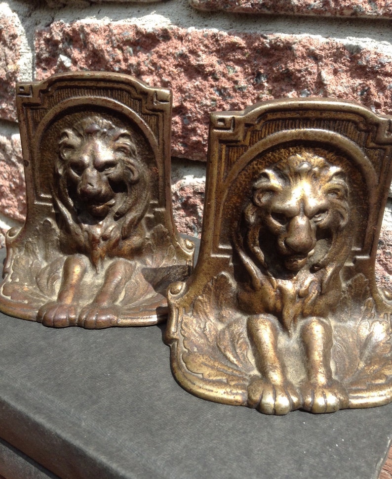 Bookends Lion Bookends Vintage Bookend Antique bookends Etsy