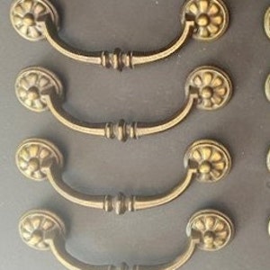 4 Big Handles, Brass Handles, Cabinet Hardware Handles, Big Handles,  Drawer Handles, Antique Handles, Handles, DresserVintage Brass Handles