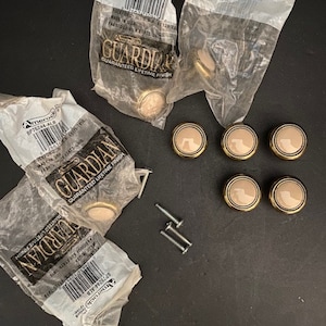 9 Knobs, NOS Knobs, Knobs, Porcelain Knobs, Brass And Porcelain Pulls, Beige Handles, Knobs, Procelain Knobs, Beige Knobs, Cabinet Knobs