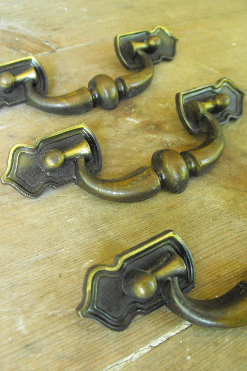 Cabinet Hardware Handles 3 Vintage Handles Vintage Dresser Handles Handles Drawer Pull Handles Big Cabinet Handles Handles