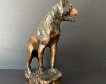 Vintage Dog Figurine, Vintage Dog Statue, Rin Tin Tin the