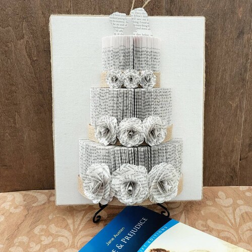 Pride and Prejudice Book Page Wedding Cake Centerpiece Wall Hanging