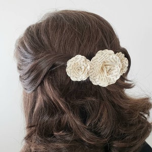 Book Page Rose Hair Comb Wedding Hair Piece Pride and Prejudice Jane Eyre Wuthering Heights