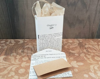 Custom Book Page Gift Bag Set: Jane Austen Party Favors