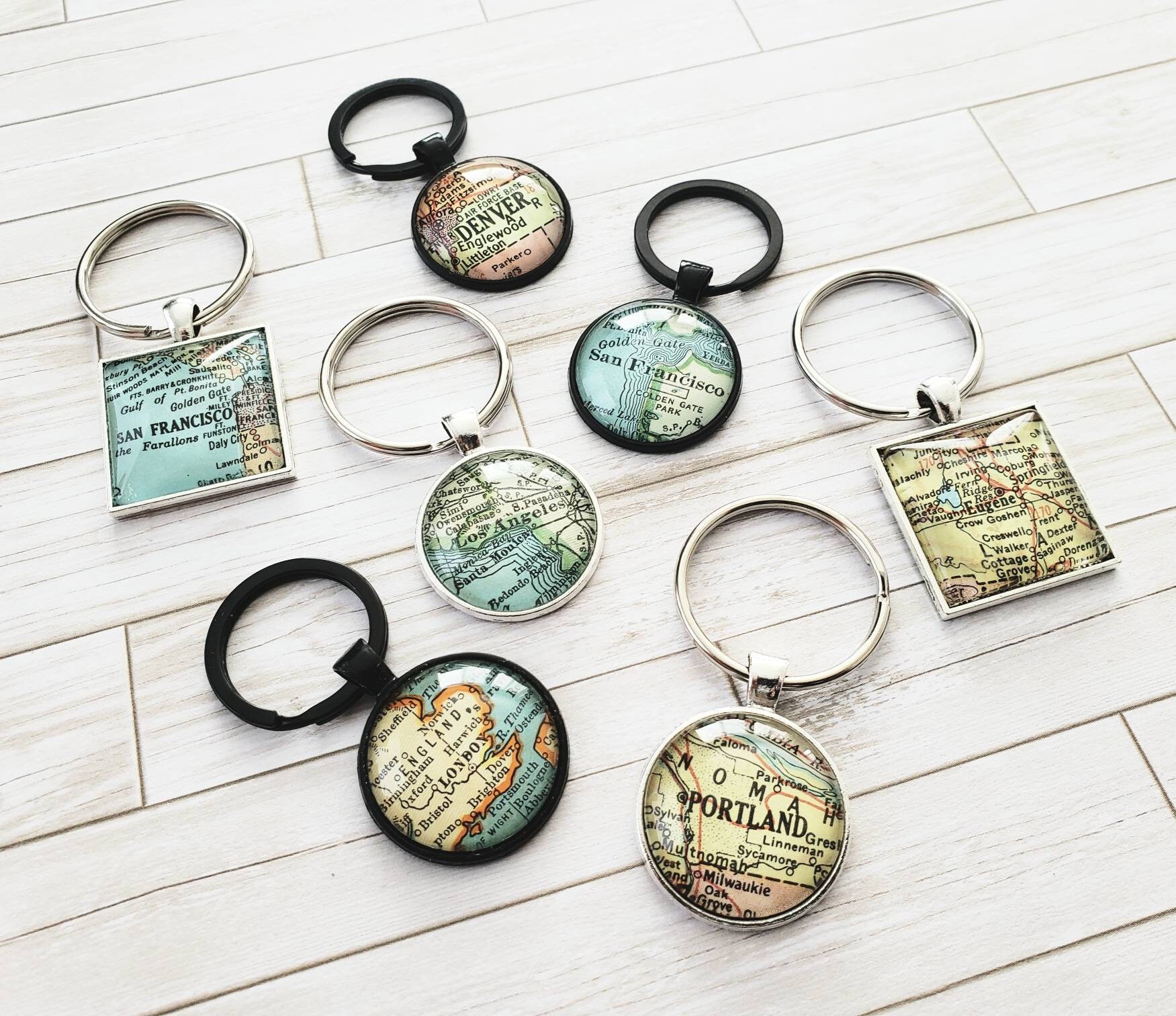 Custom Map Keychain - Etsy