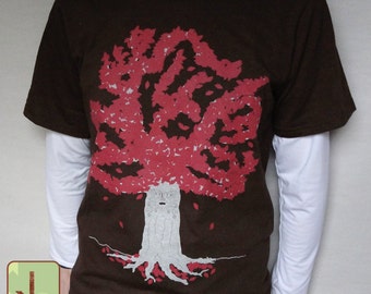 Sale! Heart Tree Eco Friendly Organic Cotton Tee, Nature Spirit, Fantasy, Dryad, Autumn Colors, Fall Leaves