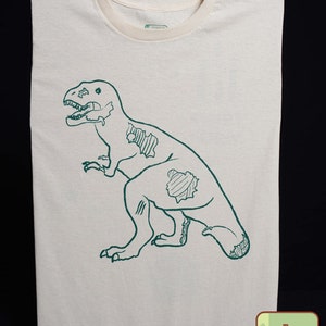 Sale Zombie T-Rex Eco Friendly Organic Cotton Tee, Tyrannosaurus Rex, Zombie Dinosaur Tee, Zombie Dino, Geekery, Dino Zombie Shirt image 5