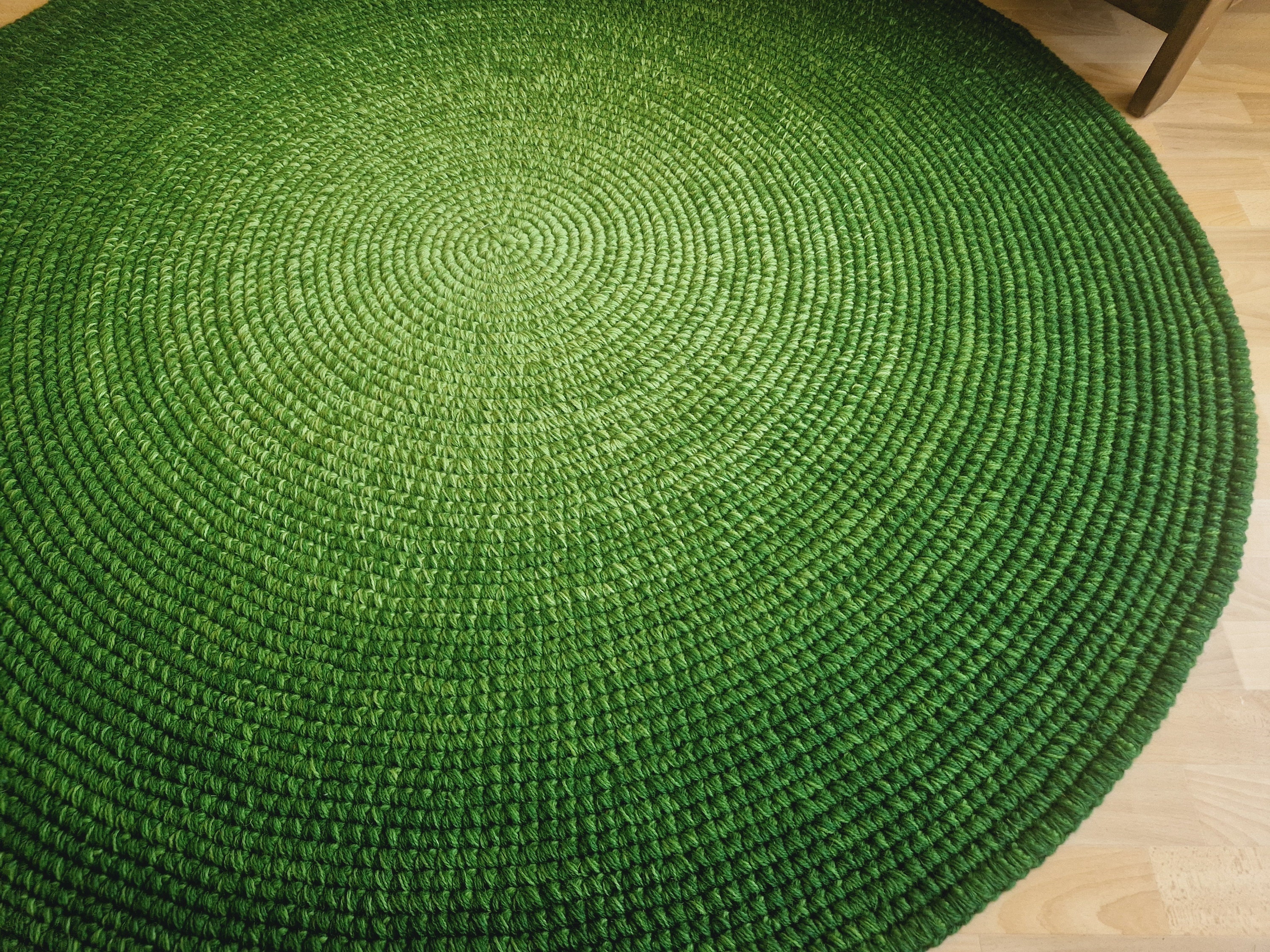 Rinkle Rug Green Rug Handmade Green Wool Round Rug, Modern Area Rug - Etsy